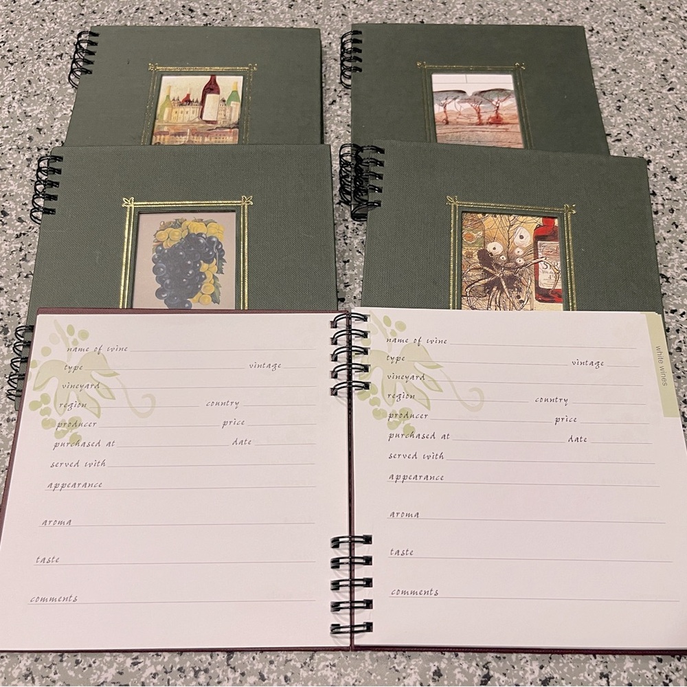 Wine logging books (5). New never used.  Great for keeping favorite wine list.